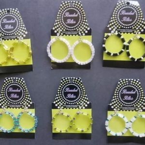 Beaded Hoop Earrings Teen Women Casual